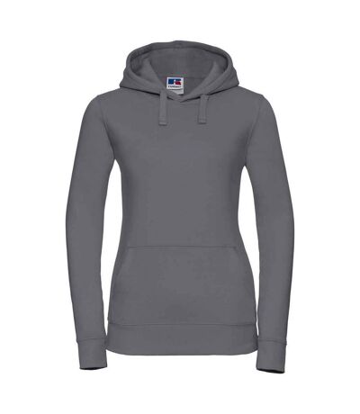 Womens/ladies authentic hoodie convoy grey Russell