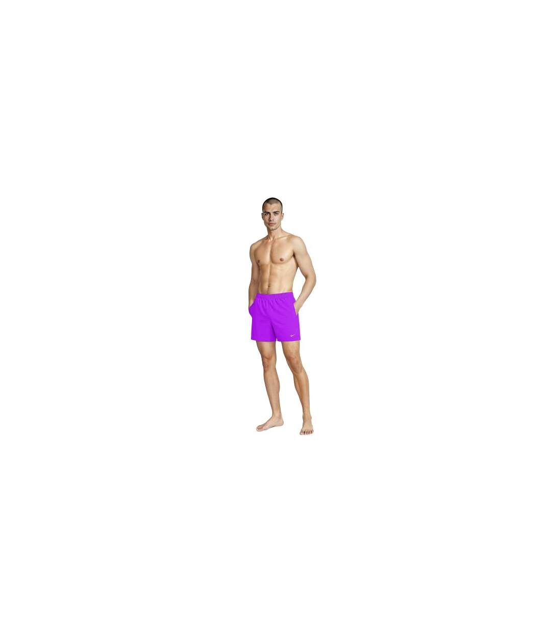 Mens Embroidered Logo Regular Swim Shorts Bright Violet Nike-1