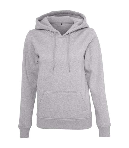 Build Your Brand Womens/Ladies Heavy Pullover Hoodie (Heather Gray)