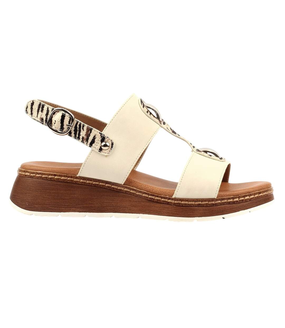 Sandales À Talons Compensés Georgia Femme Blanc Lunar-3