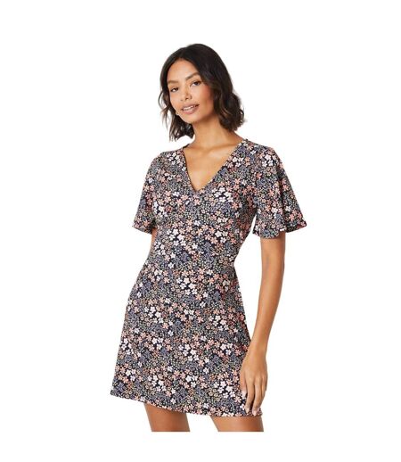 Womens/ladies ditsy print empire seam mini dress multicoloured Dorothy Perkins