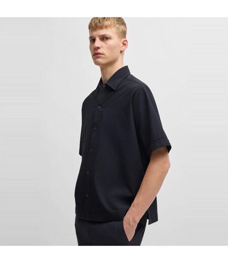 Chemise Manches Courtes Lapoully Homme Bleu Foncé Boss