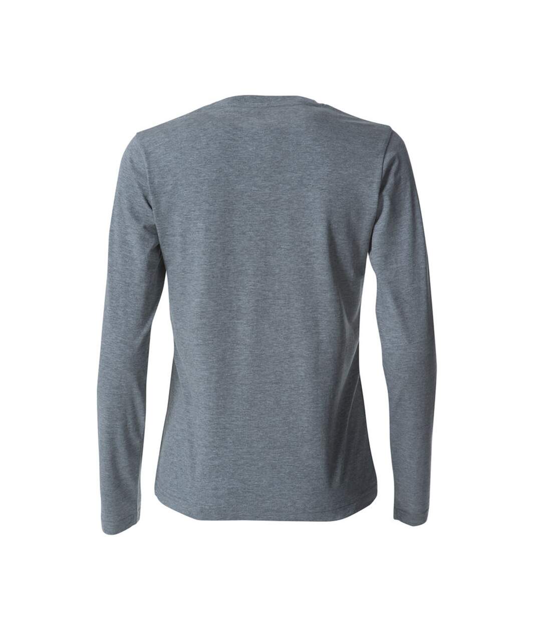 T-shirt Basic Femme Gris Chiné Clique-2