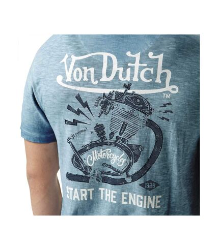 T-shirt homme slub col rond avec print en coton Pist Vondutch
