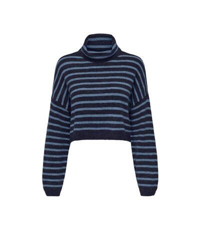 Pull Col roulé Bleu/Noir Femme Only Talio - L