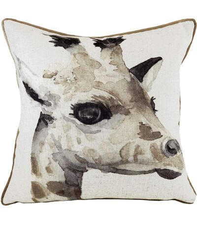 Evans Lichfield Safari Giraffe Cushion Cover (White/Brown) (One Size)
