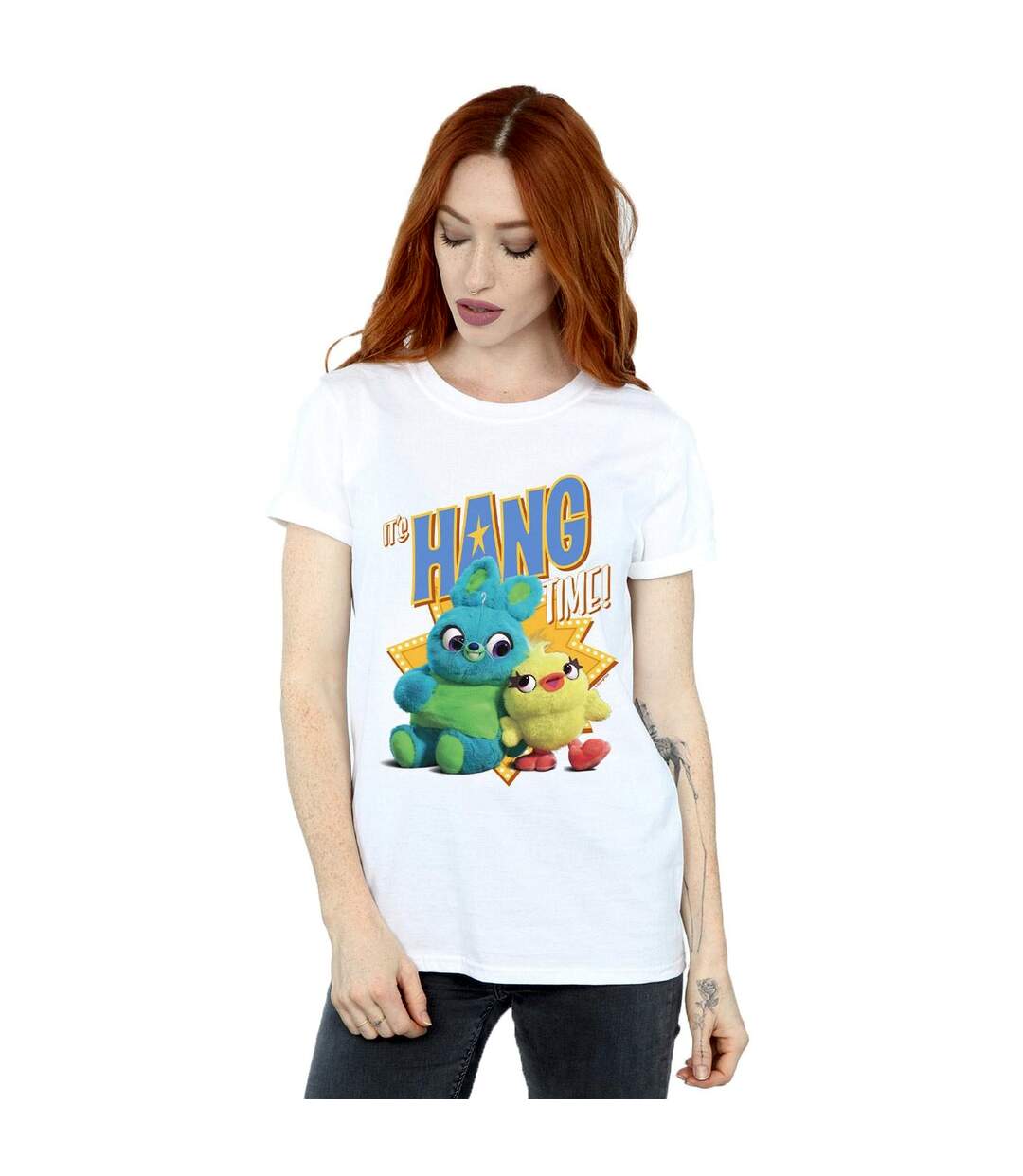 Disney Womens/Ladies Toy Story 4 It's Hang Time Cotton Boyfriend T-Shirt (Blanc) - UTBI46986-2