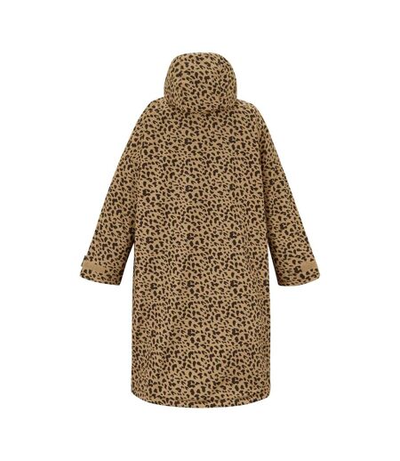 Unisex Adult Leopard Print Waterproof Reversible Changing Robe Multicoloured Regatta