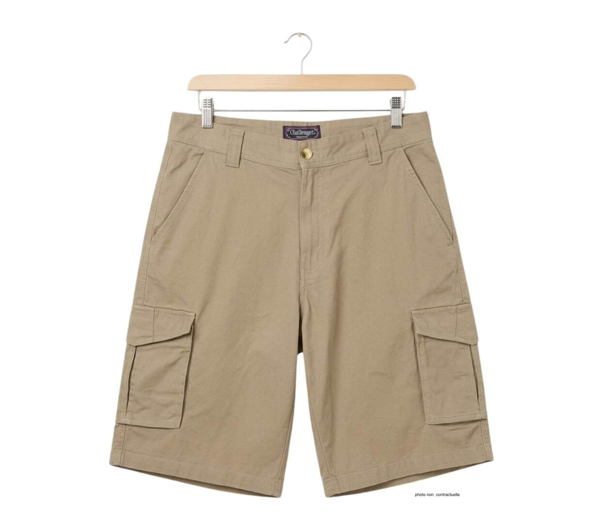 CHALLENGER INDIANA1 : Bermuda homme en coton stretch beige robuste et extensible-2