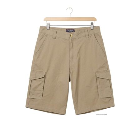CHALLENGER INDIANA1 : Bermuda homme en coton stretch beige robuste et extensible