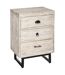 Table de chevet 3 tiroirs Ajay - Beige et noir-1