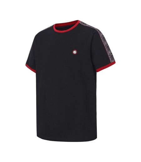 Mens Paisley Logo T-shirt Black Red Pretty Green