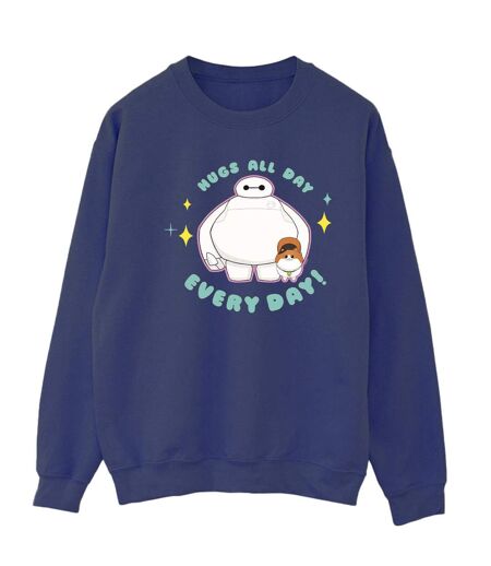 Disney Sweatshirt Big Hero 6 Baymax Hugs Everyday Womens/Ladies (Bleu marine) - UTBI11805