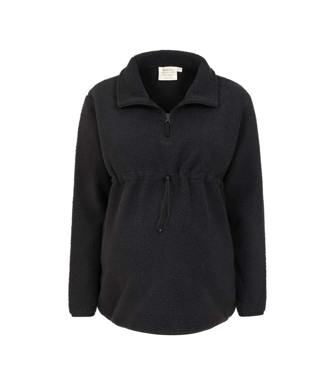 Womens/ladies cosy sherpa half zip maternity fleece top black Mountain Warehouse