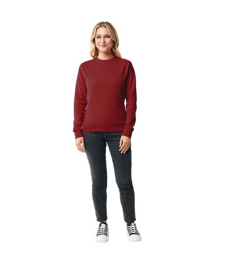 Unisex adult zion recycled cotton crew neck sweatshirt burgundy Iqoniq