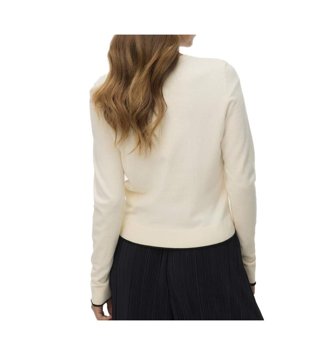 Pull écru femme vero moda cardigan boo-2