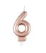 Bougie d'Anniversaire Chiffre 6 7cm Rose Gold-1