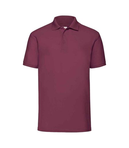 Mens 65/35 polo shirt burgundy Fruit of the Loom