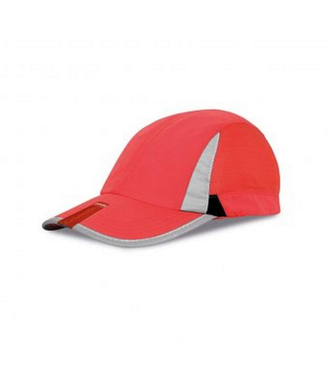 Casquette de sport à bandes réfléchissantes adulte unisexe rouge/noir Spiro-1