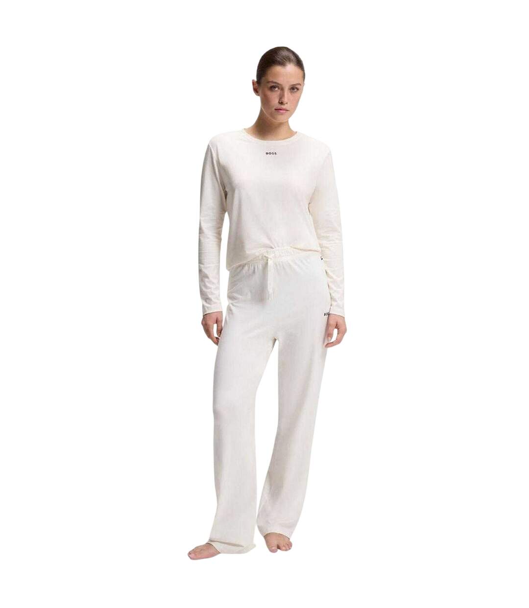 Bas De Pyjama Motif/style Logo Femme Blanc Boss-1