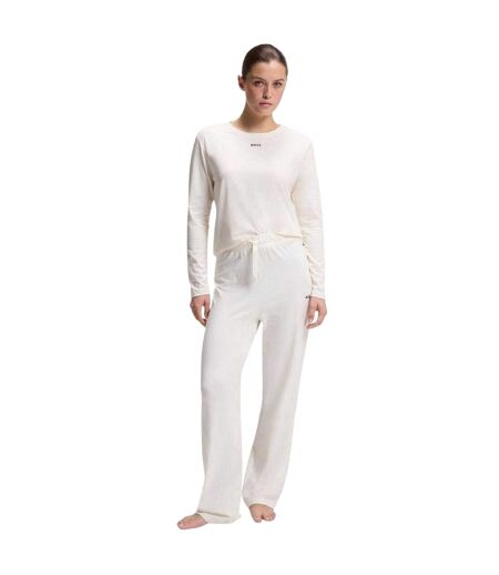 Bas De Pyjama Motif/style Logo Femme Blanc Boss