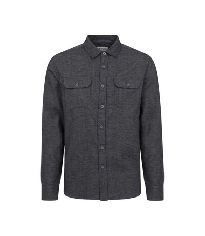 Mens Trace Flannel Long-sleeved Shirt Dark Grey Mountain Warehouse