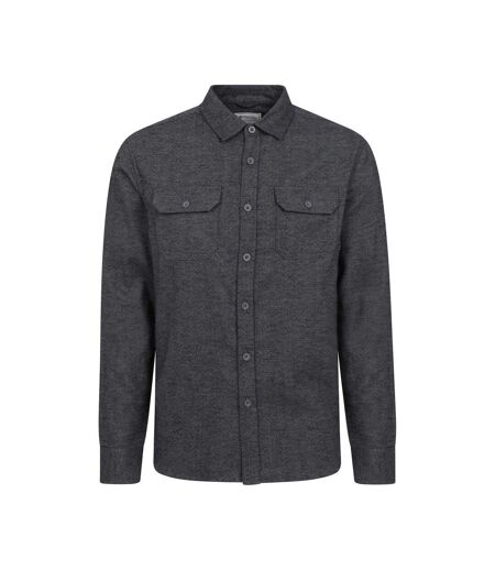 Mens Trace Flannel Long-sleeved Shirt Dark Grey Mountain Warehouse