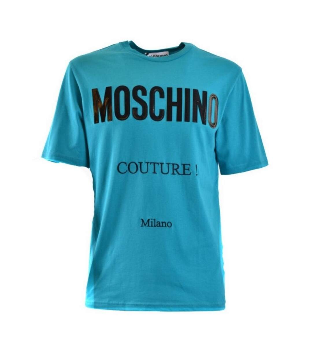 T-shirt Motif/style Brillant Couture Homme Bleu Sarcelle Moschino-1