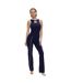 Womens/ladies Contrast Trim Tank Top Navy Frankies Bikinis-1