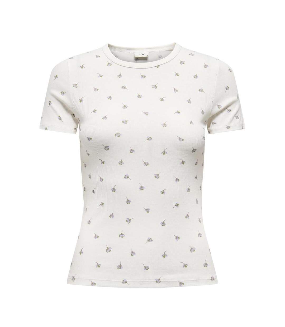 T-Shirt blanc/mauve femme jdy lucky-2