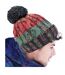 Unisex adults corkscrew knitted pom pom beanie hat watermelon breeze Beechfield