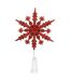 Cimier de Sapin Pailleté Flocon 23cm Rouge-1
