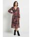 Robe longue cache-coeur volantée voile fleuri-1