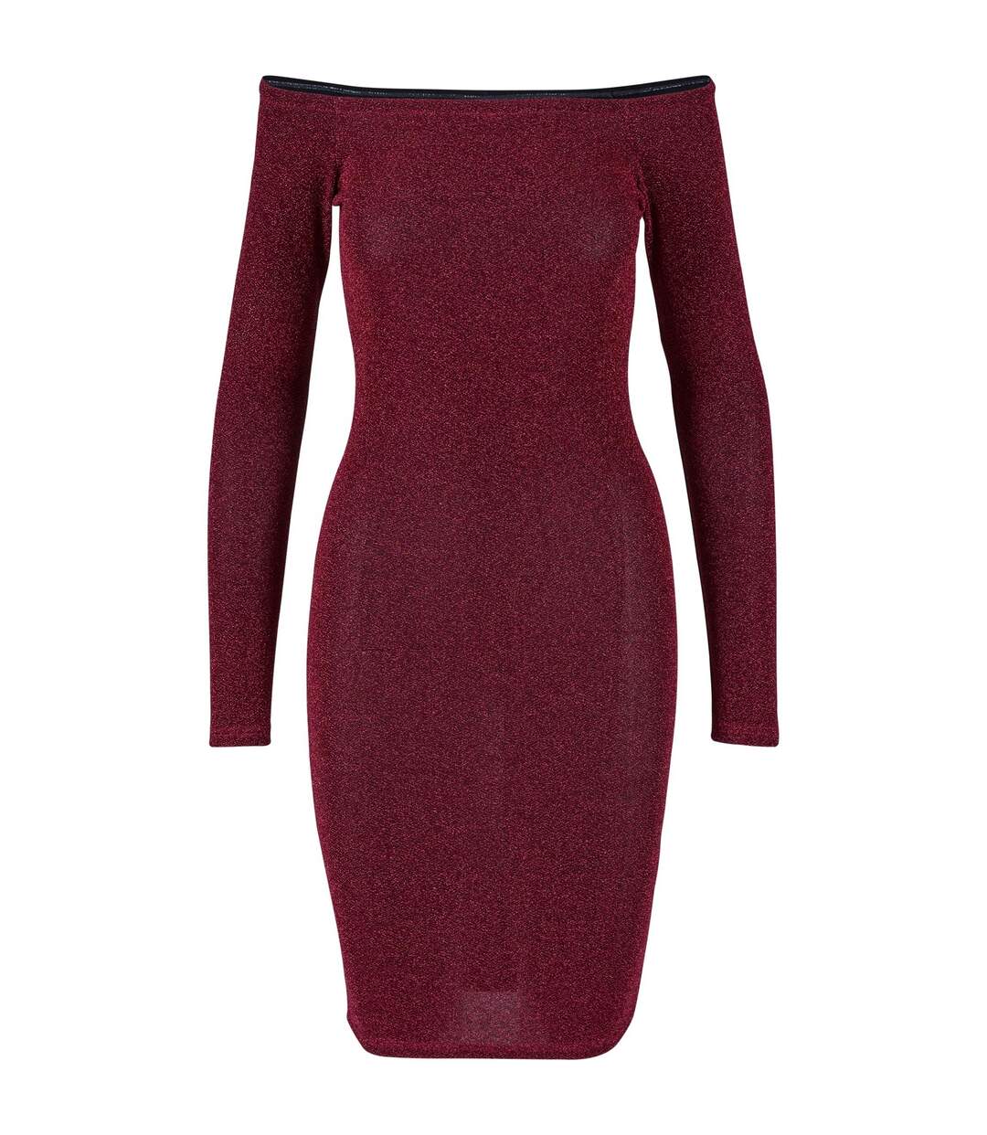 Robe Manches Longues Motif/style Paillettes Femme Bordeaux Urban Classics-1