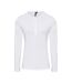 T-shirt henley manches retroussables - Femme - PR318 - blanc