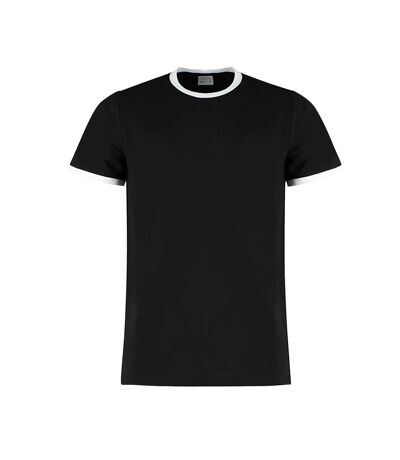 T-shirt fashion hommes noir / blanc Kustom Kit