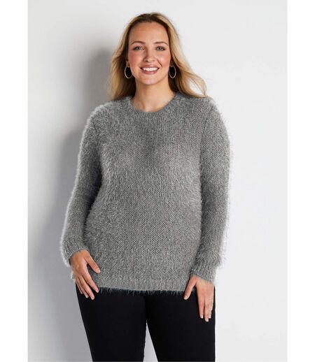 Pull maille douce effet poilu
