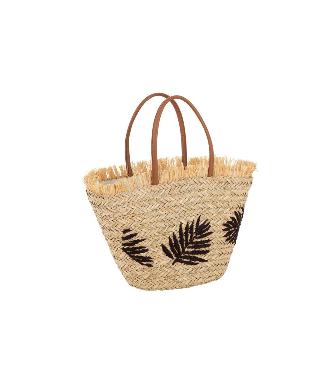 Sac de Plage Feuille 55cm Naturel & Marron-1