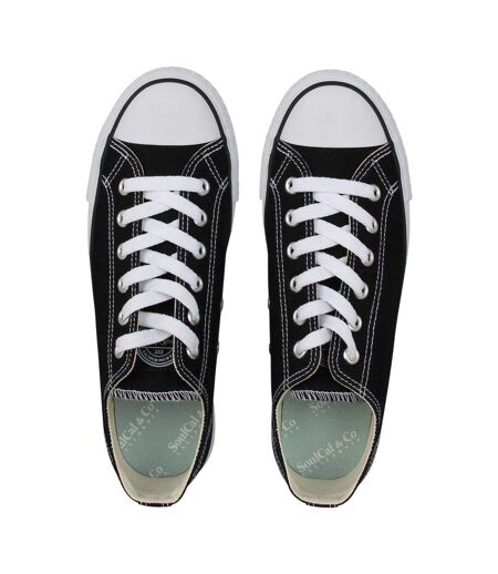 Womens/ladies Canvas Flat Trainers Black SoulCal
