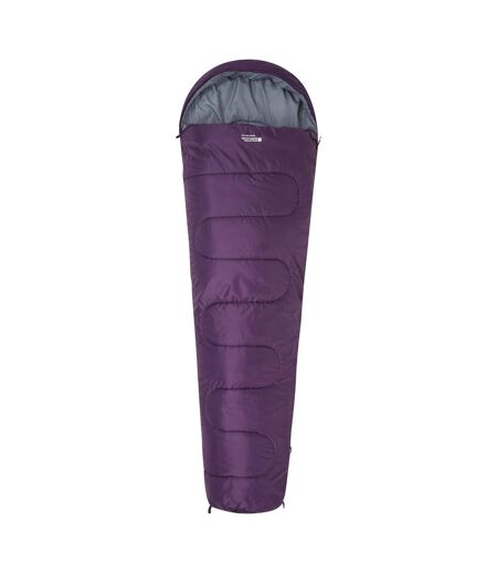 Unisex adult basecamp 250 summer mummy sleeping bag one size purple Mountain Warehouse