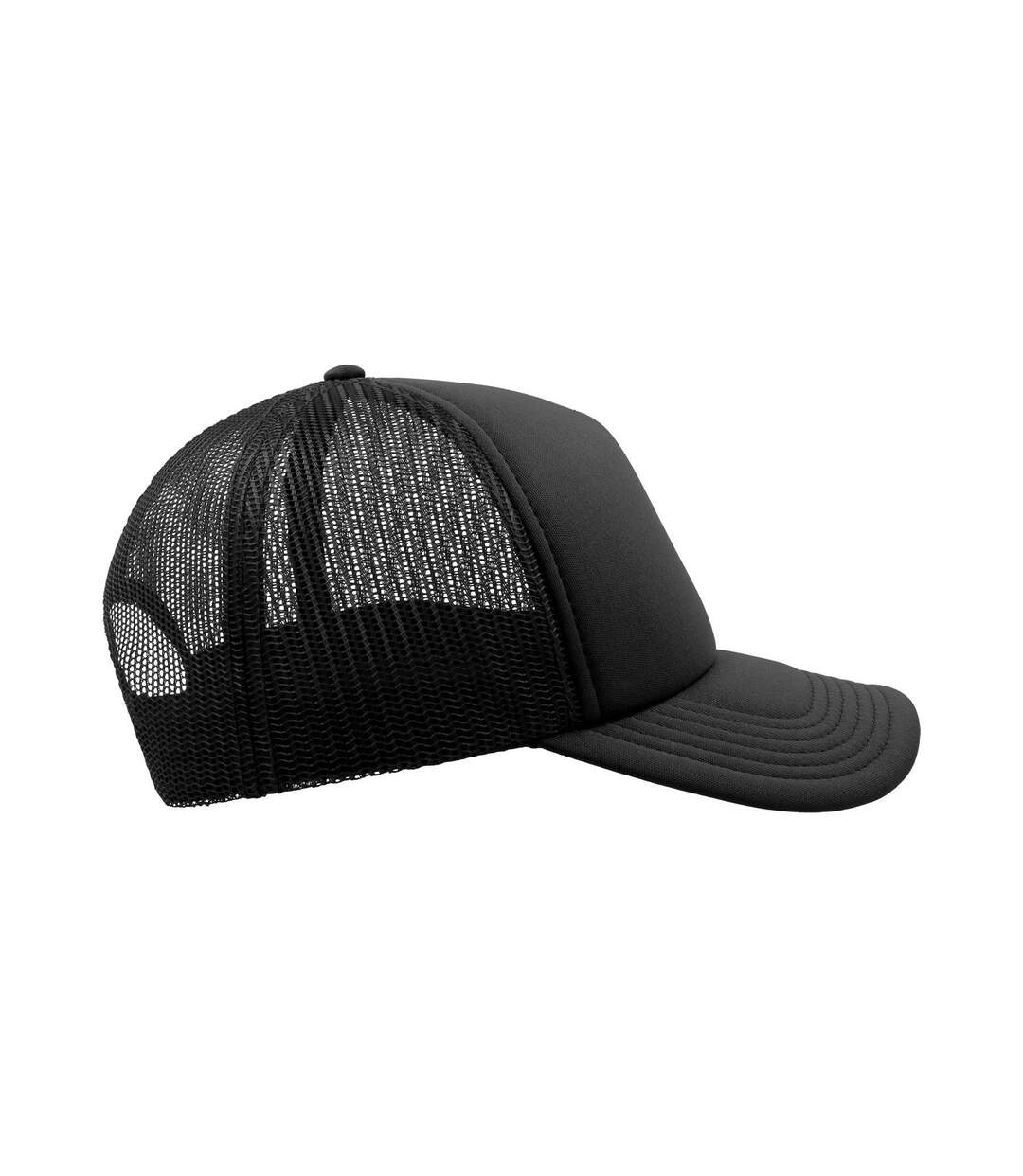 Casquette Style Trucker Rapper Mixte Noir Noir Atlantis-4