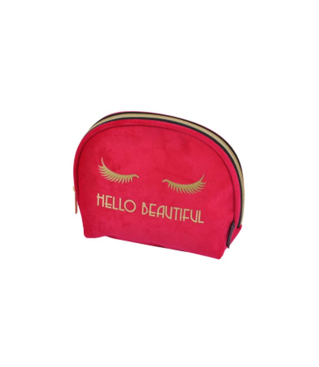 Pochette Cosmétique Velours Hello 15cm Fuchsia-1