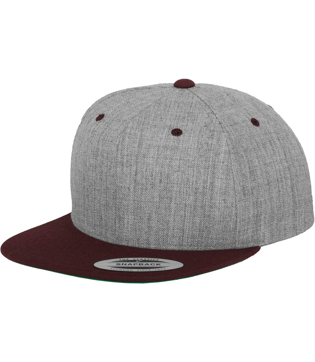 Casquette ajustable classique homme gris/bordeaux Yupoong-1