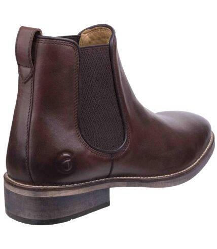Cotswold Mens Corsham Town Leather Pull On Casual Chelsea Ankle Boots (Dark Brown) - UTFS5155