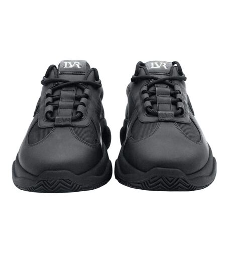 Mens Pacific 2.0 Leather Chunky Flat Trainers Black Lavair