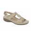 Womens/ladies buckle leather lined sandals dark beige Boulevard-1