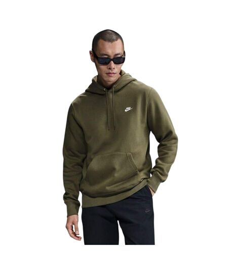 Sweat À Capuche Club Homme Kaki Blanc Nike