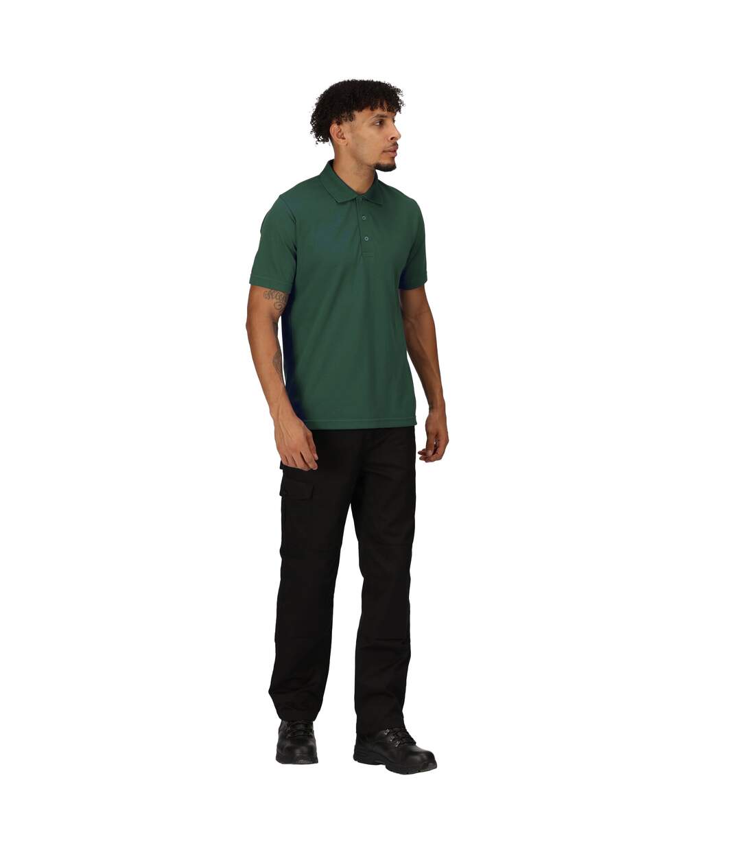 Mens pro 65/35 short-sleeved polo shirt dark green Regatta