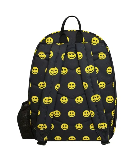Hype - Sac à Dos Unisexe Noir Jaune Smile, Poche Laptop Rembourrée