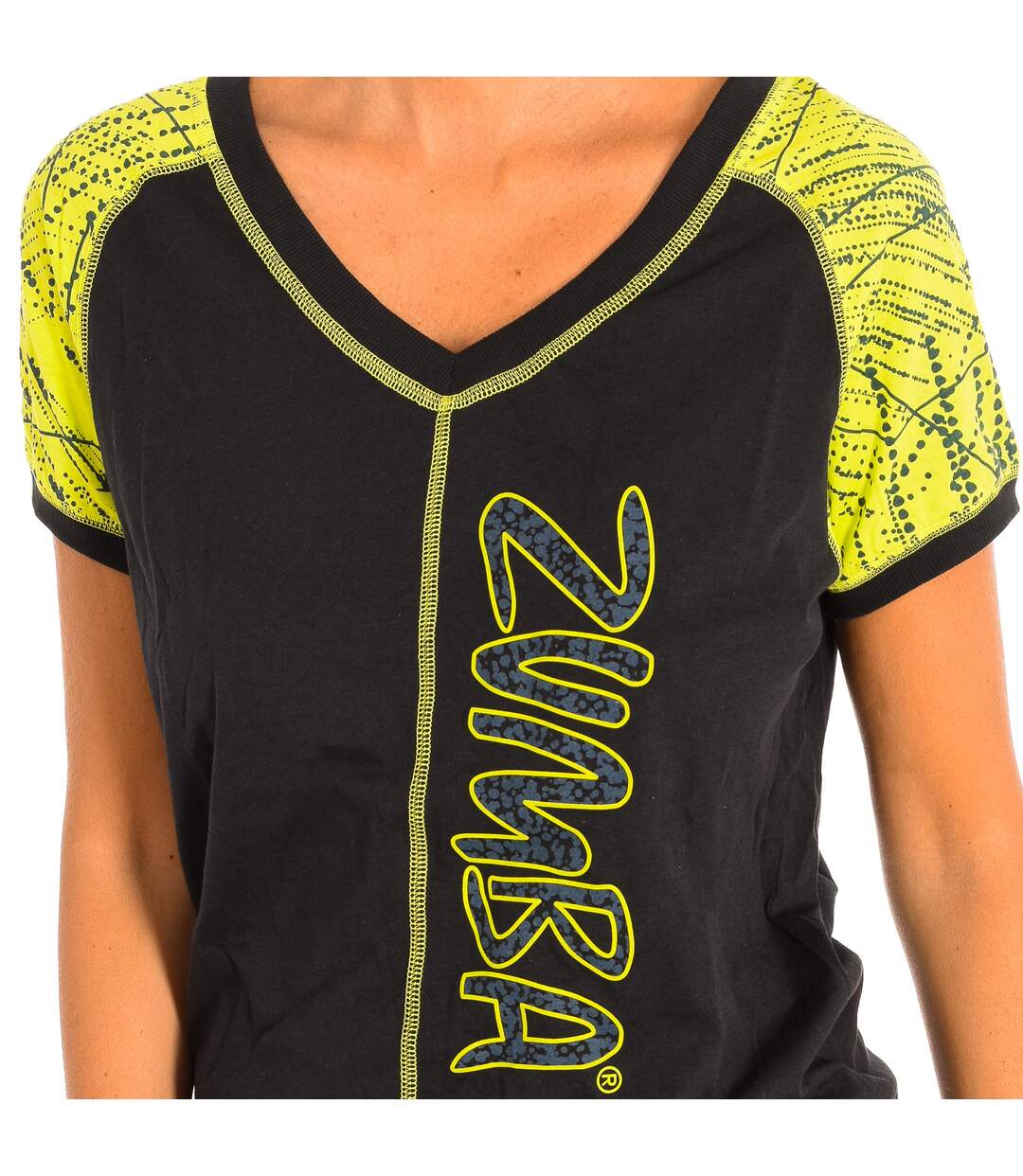 Women's short-sleeved V-neck sports T-shirt Z1T00469-2